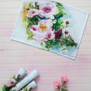 April Cornell Placemats Set of 4 Peony Watercolor